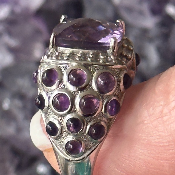Gorgeous amethyst, sterling silver chunky ring - Picture 11 of 13